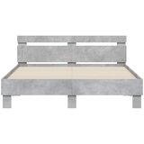  Okvir za krevet s uzglavljem i LED siva boja betona 140x190 cm | shoptok.hr