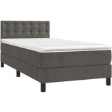 Box spring postelja z vzmetnico temno siva 100x200 cm žamet, (20791472) | Shoptok.si