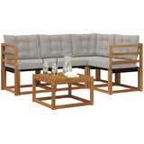 Set vanjskih sofa 5 kom. Prirodna i svijetlo siva | shoptok.hr