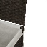  Košara za rublje s 2 odjeljka tamnosmeđa 53x35x57 cm poliratan | shoptok.hr