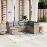 vidaXL 7-dijelni set vrtnih sofa s jastucima bež od poliratana | shoptok.hr