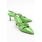 LuviShoes MAGRA Women's Green Patent Leather Heeled Shoes Cene