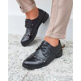 Resti Women's openwork eco leather half shoes in black Selofso- Footwear | Shoptok.si