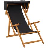 Ležaljka 3 Pozicija Čvrsto drvo eukaliptusa Crna | shoptok.hr