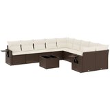  11-dijelni set vrtnih sofa od poliratana s jastucima smeđi | shoptok.hr