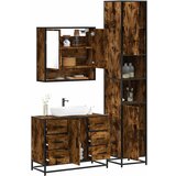 Maison Chic Kopalniški sestavi - Kopalniška garnitura 3-delna dimljeni hrast inženirski les, (21788303) | Shoptok.si