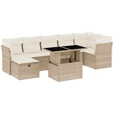 Maison Chic Seti vrtnega pohištva - Vrtna garnitura - Vrtni pohištvo set 8-delna z blazinami bež poli ratan, (21799742) | Shoptok.si