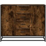 vidaXL Komoda dimljeni hrast 92x35x76 cm konstruirano drvo | shoptok.hr