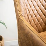 MID.YOU VRTLJIVI STOL kovina, tekstil barve konjaka | Shoptok.si