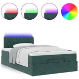 vidaXL Otomanski krevet s madracem&amp LED tamnozeleni 120x200cm baršun Cijene