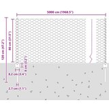 vidaXL stupovi ograde 11 kom U-kanal sivi 80 cm čelik, šesterokutna ograda siva 0.8x50 m čelik | shoptok.hr