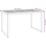  Vrtna garnitura - 7-dijelni vrtni blagovaonski set od bagremovog drva i metala - Dužina stola 140 cm 6 | shoptok.hr