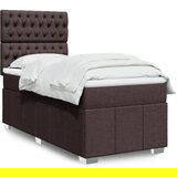 Maison Chic Box spring postelja - Vzmetna postelja z vzmetnico temno rjava 100x200 cm blago SL17420, (21895037) | Shoptok.si