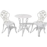 Bistro garnitura 3-delna liti aluminij bela Cene