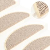  Prostirke za stepenice 15 kom 56x17x3 cm Bijele i smeđe poluokrugle | shoptok.hr