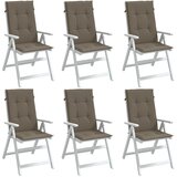 The Living Store Blazina za stol 6 kosov melanž taupe 120x50x4 cm blago - Blazina Za Stol Z Visokim Naslonjalom, (21487222) Cene