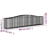  Obokane gabion košare 25 kosov 400x50x80/100 cm cinkano železo, (20757824) | Shoptok.si