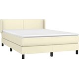  Boxspring - Krevet s oprugama i madracem krem 140 x 190 cm od umjetne kože - Krema 140 x 190 cm Gladak dizajn | shoptok.hr