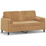 The Living Store Kavč dvosed z okrasnimi blazinami rjav 140 cm žamet - Dvosed, (21494354) | Shoptok.si