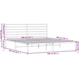  Metalni okvir za krevet s uzglavljem crni 200x200 cm | Eponuda.ba