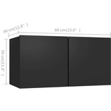  Komplet TV omaric 3-delni črna iverna plošča, (20912952) | Shoptok.si