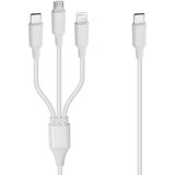 LINQ kabel 3-v-1 usb-c v usb-c / iphone lightning / micro-usb - moc 20 w - dolžina 1,2 m, - bel, (20649835) Cene