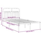  Metalni okvir za krevet s uzglavljem crni 120x190 cm | shoptok.hr
