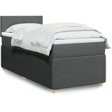 vidaXL Okvir kreveta s oprugama i madrac tamnosivi 80x200cm od tkanine | shoptok.hr