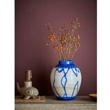 Bloomingville Modra/kremno bela vaza iz kamenine (višina 16 cm) Avon – | Shoptok.si