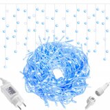 springos Zavesa s Kapljicama, 300 LED, 12m, Plava + Bijela | shoptok.hr