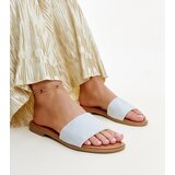 Gemre Silver Shiny Anilsa Slides | Shoptok.si