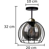 Plafonski luster SOLO BLACK 1xE27/60W/230V crna/zlatna | Eponuda.com