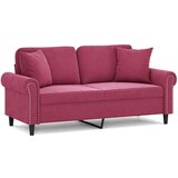  Dvosjed s ukrasnim jastucima boja vina 140 cm baršunasti | shoptok.hr