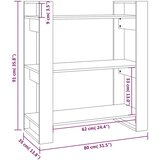 Ormarić za knjige / pregrada sivi 80 x 35 x 91 cm od borovine | Eponuda.com