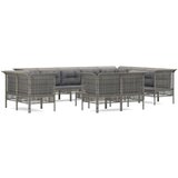 Maison Chic Seti vrtnega pohištva - Vrtna garnitura - Vrtni pohištvo set 13-delna z blazinami siv poli ratan, (21810059) | Shoptok.si