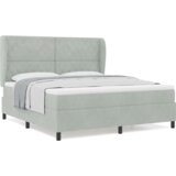 Box Spring Krevet s Madracem - Svijetlosiva 180x200 cm Baršun | shoptok.hr