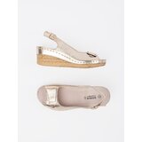 GOODIN Golden sandals on a low wedge | Shoptok.si