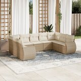 vidaXL 9-dijelni set vrtnih sofa s jastucima bež od poliratana | shoptok.hr