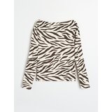 Sinsay Viskozna bluza s dugim rukavima u zebra uzorku | shoptok.hr