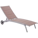  Elegantna aluminijska vrtna ležaljka IBIZA srebrna/taupe | shoptok.hr