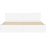  Okvir kreveta s uzglavljem i LED svjetlima bijeli 200 x 200 cm | shoptok.hr