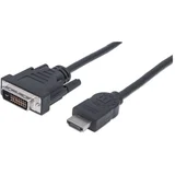 HDMI to DVI-D 24+1 Cable, 1.8m, Male to Male, Black, Equivalent to HDMIDVIMM6, Dual Link, Compatible with DVD-D, Lifetime Warranty, Polybag