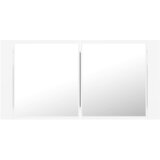  LED kupaonski ormarić s ogledalom bijeli 90x12x45 cm akrilni | shoptok.hr