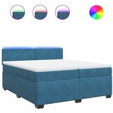 vidaXL Box spring postelja z vzmetnico modra 200x200 cm žamet, (21306168) Cene