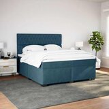  s oprugama i madracem plavi 200x200 cm baršunasti | shoptok.hr