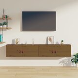 vidaXL Stenska omarica 2 kosa medeno rjava 80x30x30 cm trdna borovina Cene