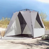 vidaXL Šator za plažu za 4 osobe vodootporni sivi