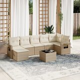 Maison Chic Seti vrtnega pohištva - Vrtna garnitura - Vrtni pohištvo set 8-delna z blazinami bež poli ratan, (21800760) | Shoptok.si