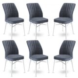 Hanah home Set 6 trpezarijskih stolica Flex Sivo-Bijeli Slike