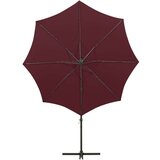  Konzolni suncobran sa stupom i LED svjetlima 300 cm bordo | shoptok.hr